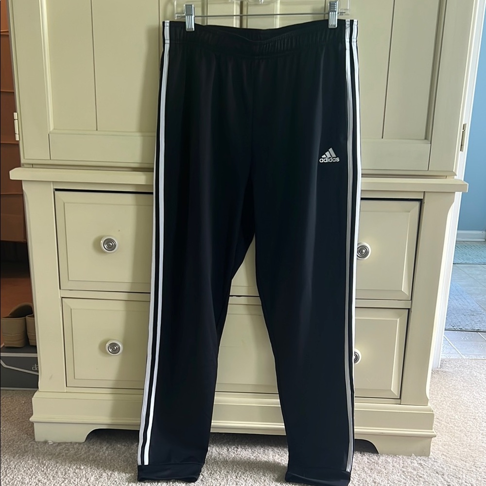 Adidas Black & White Sweatpants with Iconic Stripes